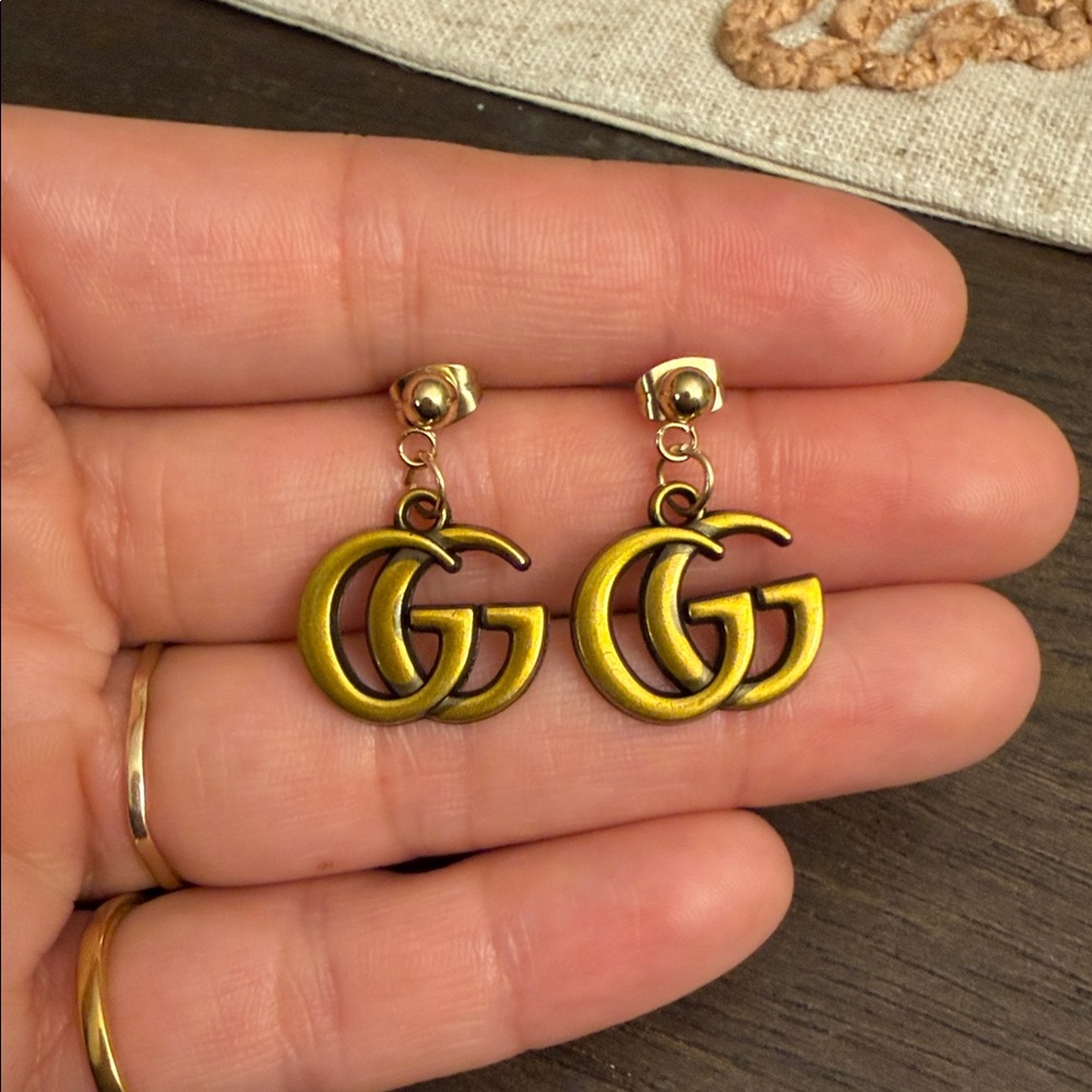 Bronze marble style Gucci earrings